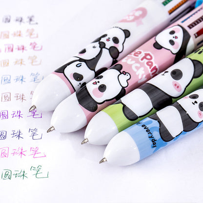 Bolpoin Pulpen Kombinasi 10 Warna Motif Karakter Panda Lucu DCA2191