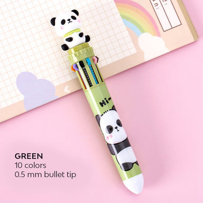 Bolpoin Pulpen Kombinasi 10 Warna Motif Karakter Panda Lucu DCA2191