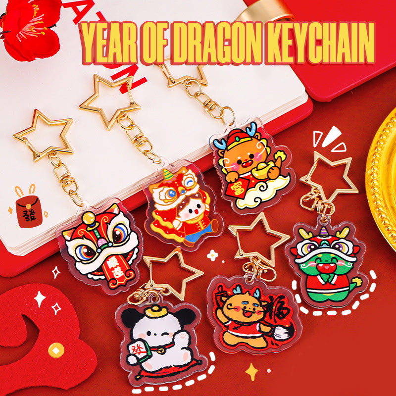 Gantungan Kunci Bintang Akrilik Acrylic Star Imlek CNY Keychain DCA2207