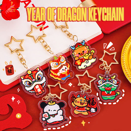 Gantungan Kunci Bintang Akrilik Acrylic Star Imlek CNY Keychain DCA2207