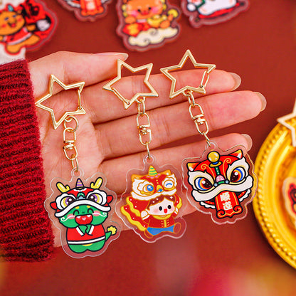 Gantungan Kunci Bintang Akrilik Acrylic Star Imlek CNY Keychain DCA2207