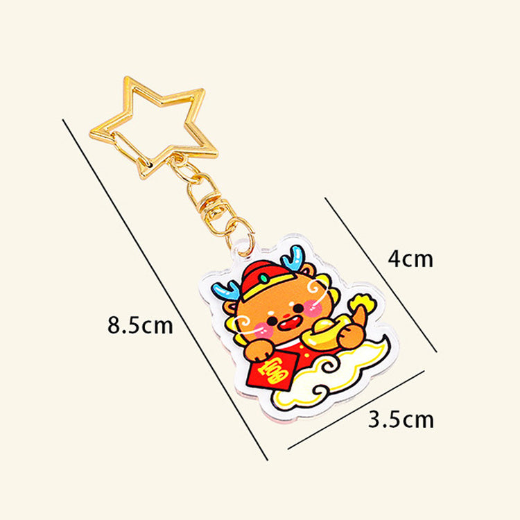 Gantungan Kunci Bintang Akrilik Acrylic Star Imlek CNY Keychain DCA2207