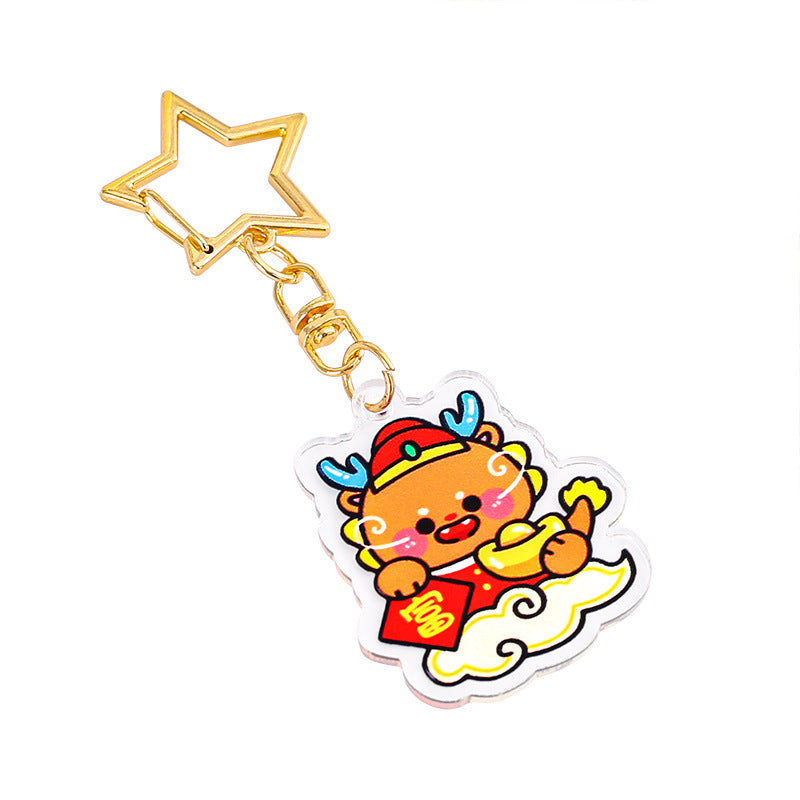Gantungan Kunci Bintang Akrilik Acrylic Star Imlek CNY Keychain DCA2207