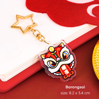 Gantungan Kunci Bintang Akrilik Acrylic Star Imlek CNY Keychain DCA2207