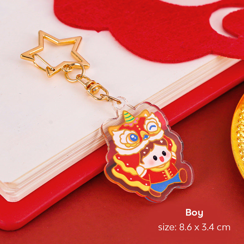 Gantungan Kunci Bintang Akrilik Acrylic Star Imlek CNY Keychain DCA2207