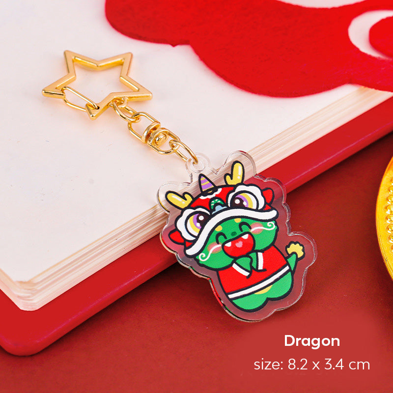 Gantungan Kunci Bintang Akrilik Acrylic Star Imlek CNY Keychain DCA2207