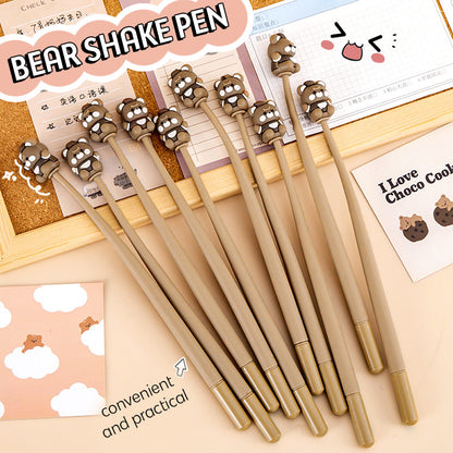 Pulpen Doodle Head Shake Gel Pen Goyang Lentur Elastis Bolpen Beruang Lucu DCA2210