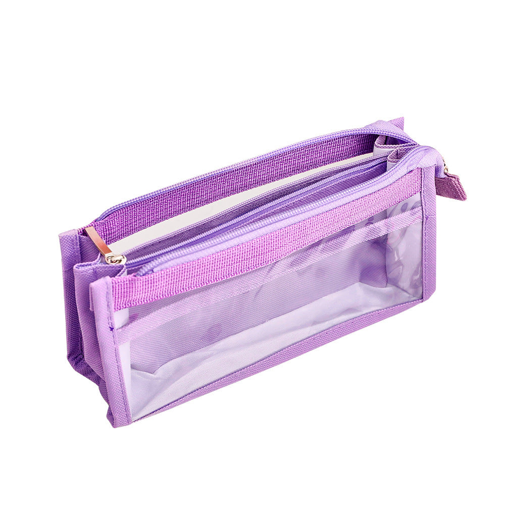 Kotak Tempat Pensil Transparan Aesthetic Pencil Case Kapasitas Besar DCA2323
