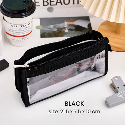Kotak Tempat Pensil Transparan Aesthetic Pencil Case Kapasitas Besar DCA2323