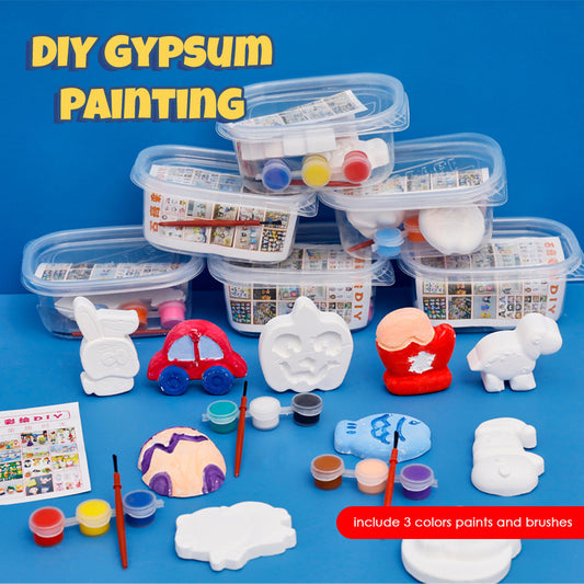 DIY Gypsum Painting Transparent Box Set Mainan Edukasi Anak Alat Lukis Patung Kreativitas Karakter Lucu DCA2330