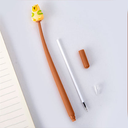 Pulpen Doodle Head Shake Gel Pen Goyang Lentur Elastis Bolpen Panda Capybara Lucu DCA2193