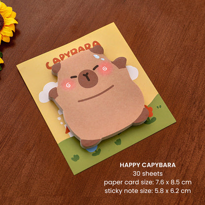 Sticky Notes 30 Lembar Bentuk Capybara Lucu Catatan Tempel Aesthetic DCA2396