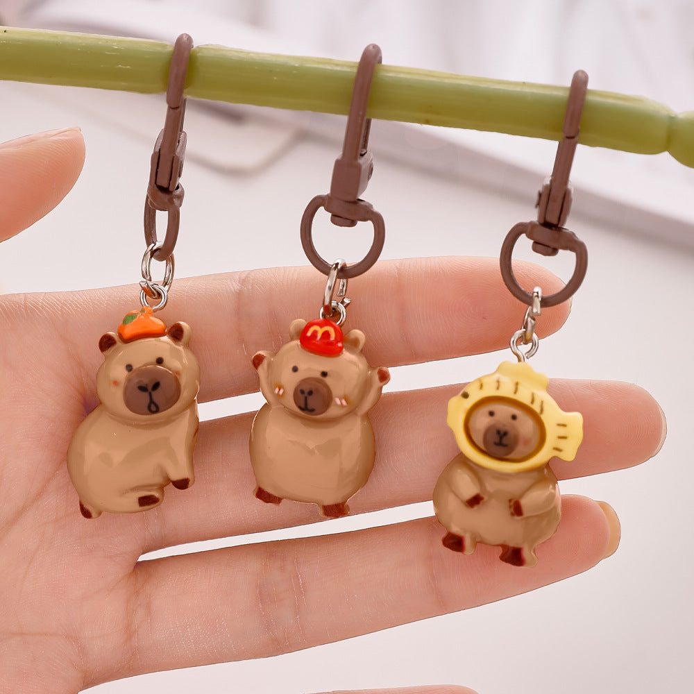 Gantungan Kunci Tas Resin Gift Kado Ganci Bag Charm Keychain Capybara DCA2424