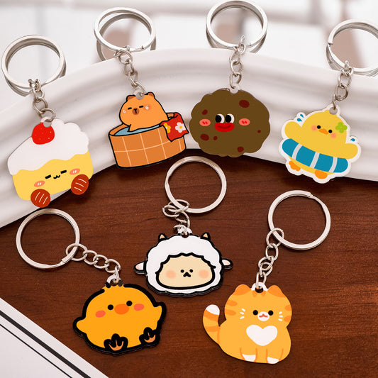 Gantungan Kunci Karakter Kartun Lucu Akrilik UV Print Keychain Acrylic Ganci DCA2452