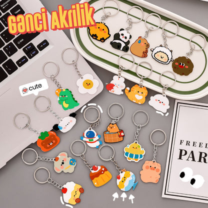 Gantungan Kunci Karakter Kartun Lucu Akrilik UV Print Keychain Acrylic Ganci DCA2452
