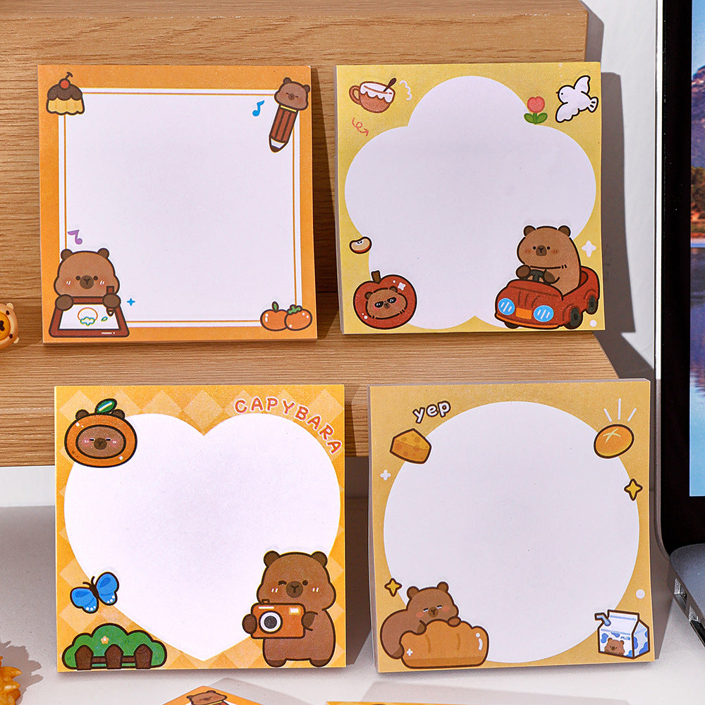 Sticky Notes 50 Lembar Persegi Capybara Lucu Catatan Tempel Aesthetic DCA2469