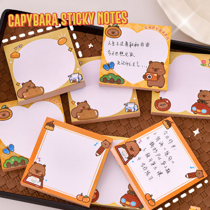Sticky Notes 50 Lembar Persegi Capybara Lucu Catatan Tempel Aesthetic DCA2469