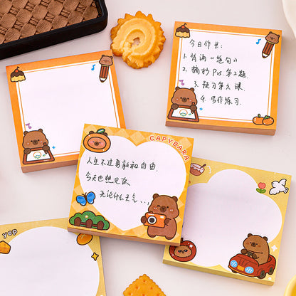 Sticky Notes 50 Lembar Persegi Capybara Lucu Catatan Tempel Aesthetic DCA2469