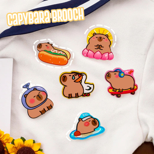 Bros Akrilik Pin Acrylic Capybara Karakter Kartun Lucu Murah
