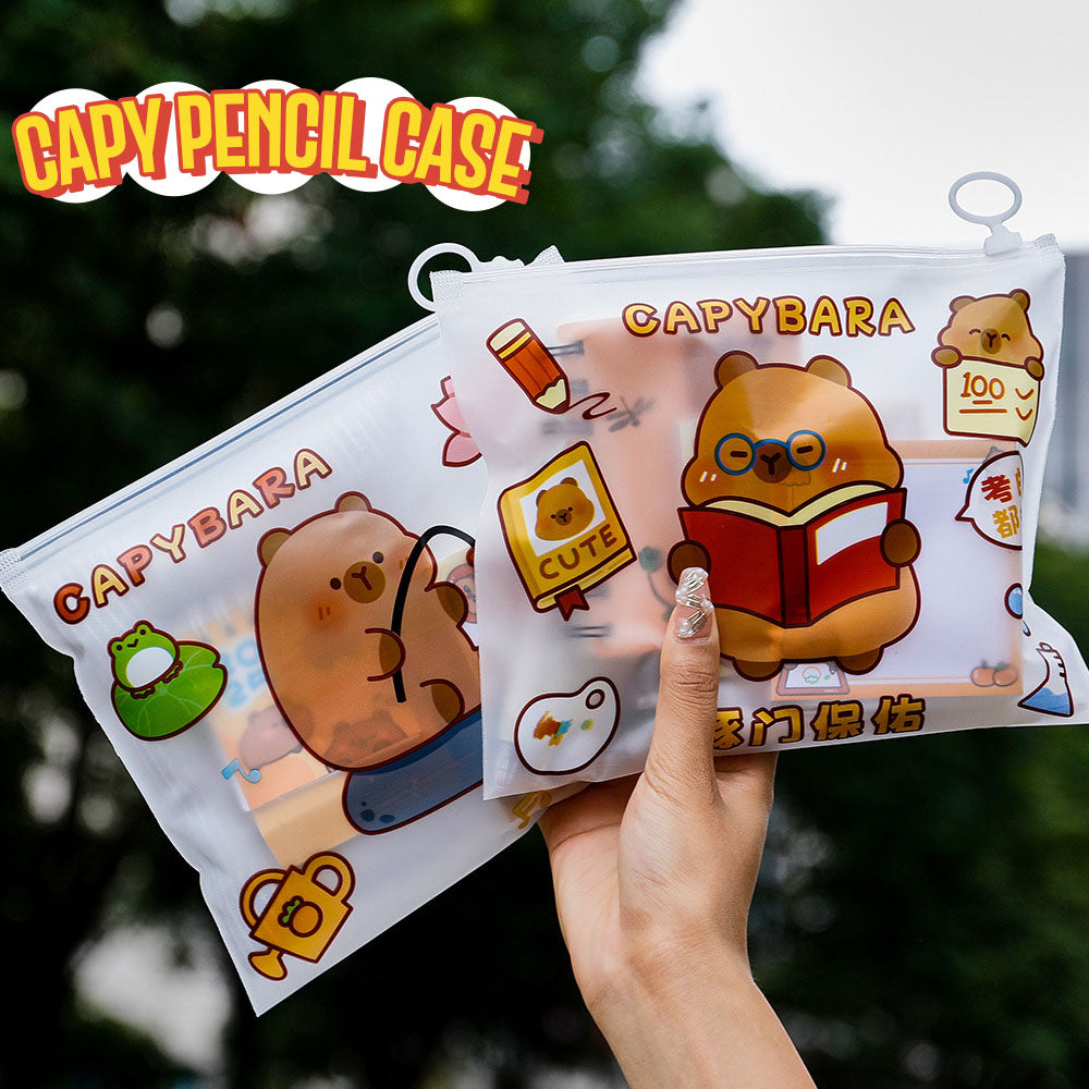 Zipper Bag Aesthetic Capybara Lucu Pouch Pensil Kosmetik Serbaguna DCA2477