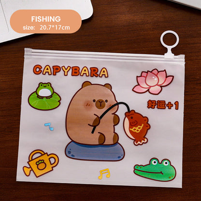 Zipper Bag Aesthetic Capybara Lucu Pouch Pensil Kosmetik Serbaguna DCA2477