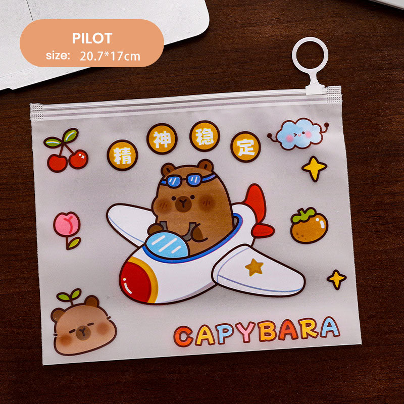 Zipper Bag Aesthetic Capybara Lucu Pouch Pensil Kosmetik Serbaguna DCA2477