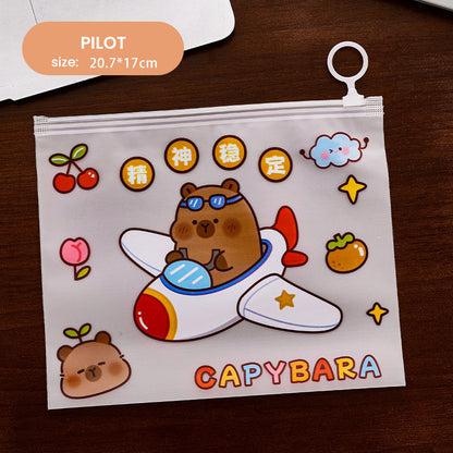 Zipper Bag Aesthetic Capybara Lucu Pouch Pensil Kosmetik Serbaguna DCA2477