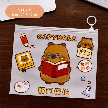 Zipper Bag Aesthetic Capybara Lucu Pouch Pensil Kosmetik Serbaguna DCA2477