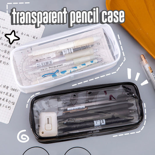 Kotak Pensil Transparan Tempat Penyimpanan Kosmetik Pouch Serbaguna Aesthetic DCA2532