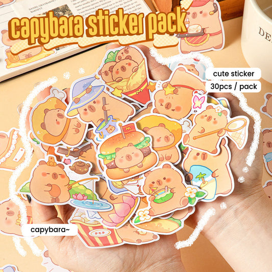 Stiker Capybara Sticker Karakter Kartun Set 30 Pcs DCA2550