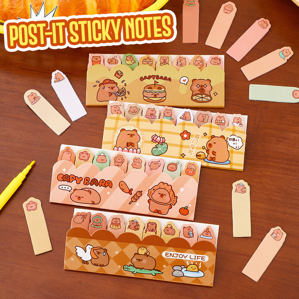 Sticky Notes Capybara 120 Lembar Capybara Lucu Kertas Memo Penanda Pembatas Buku DCA2587