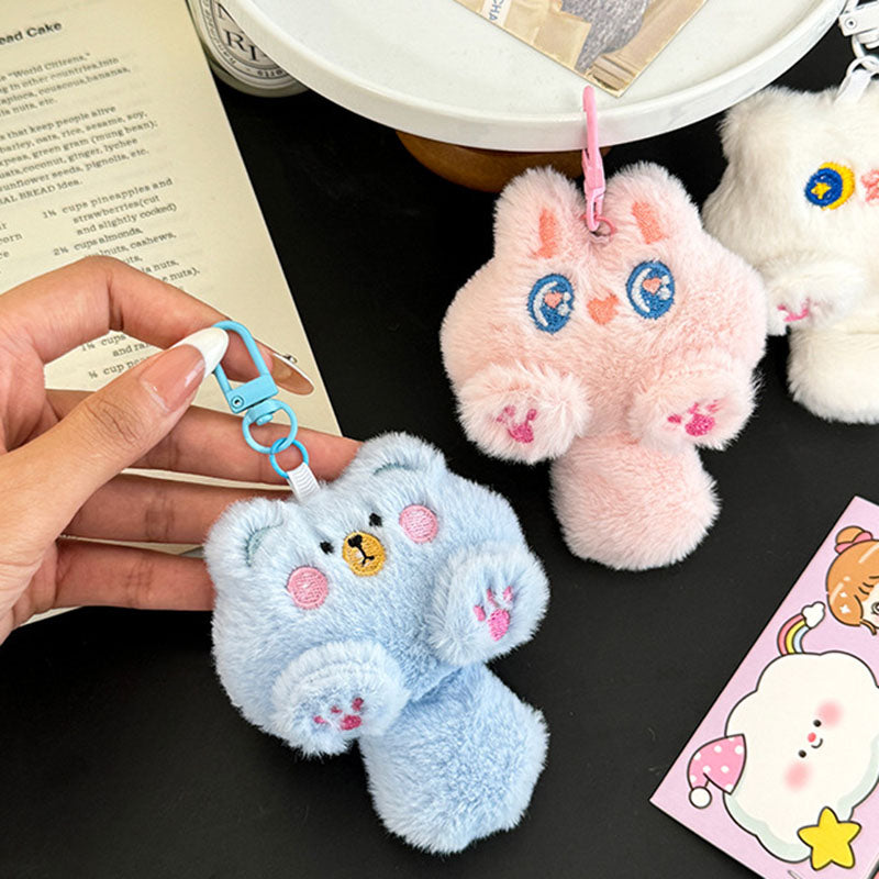 Gantungan Kunci Boneka Hewan Lucu Planet Cat Bear Rabbit Tail Keychain DCA2612