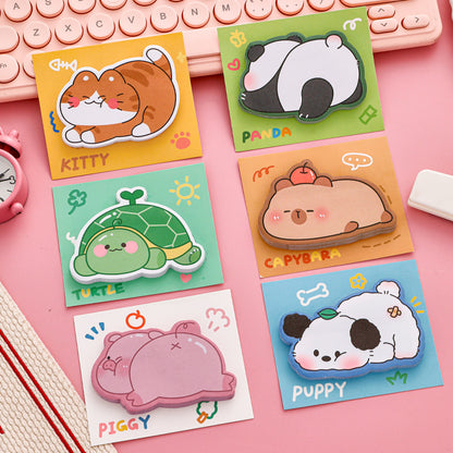 Sticky Notes Memo Pad Lucu Motif Hewan Capybara Kucing Anjing DCA2652