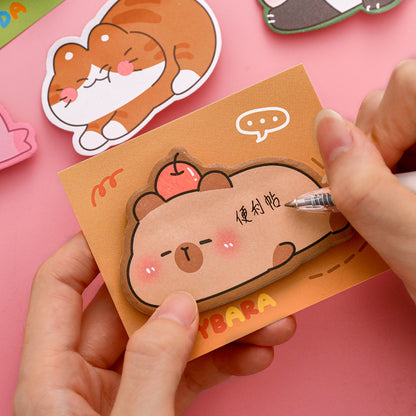 Sticky Notes Memo Pad Lucu Motif Hewan Capybara Kucing Anjing DCA2652