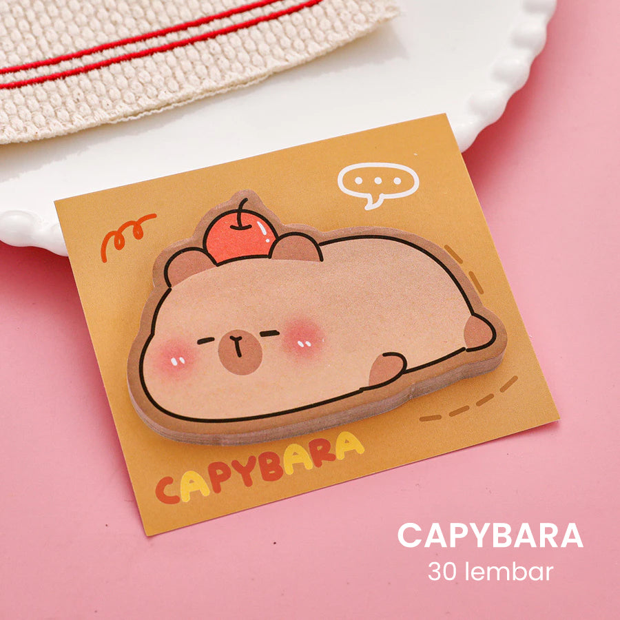 Sticky Notes Memo Pad Lucu Motif Hewan Capybara Kucing Anjing DCA2652