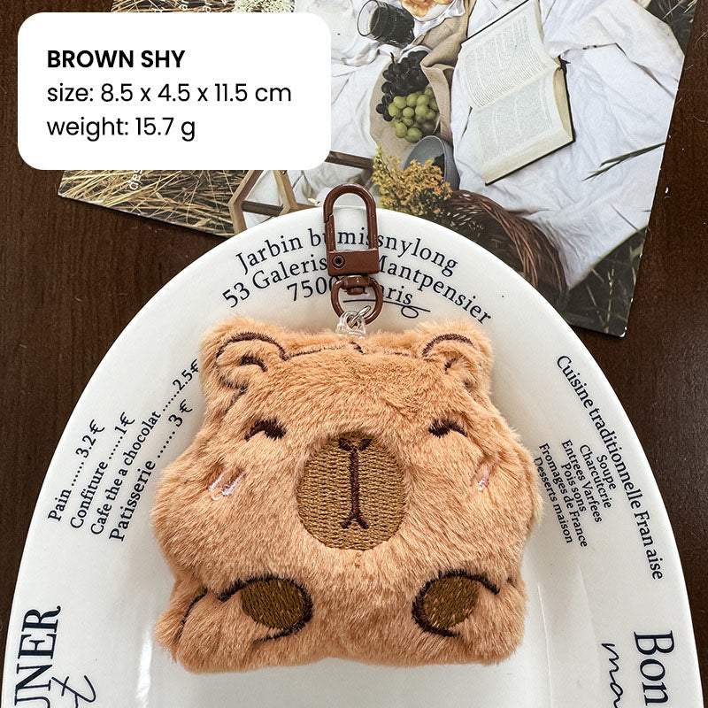 Ganci Boneka Mini Gantungan Kunci Plush Bag Charm Aksesoris Tas Hewan Capybara DCA2831