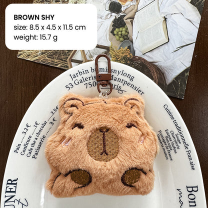 Ganci Boneka Mini Gantungan Kunci Plush Bag Charm Aksesoris Tas Hewan Capybara DCA2831