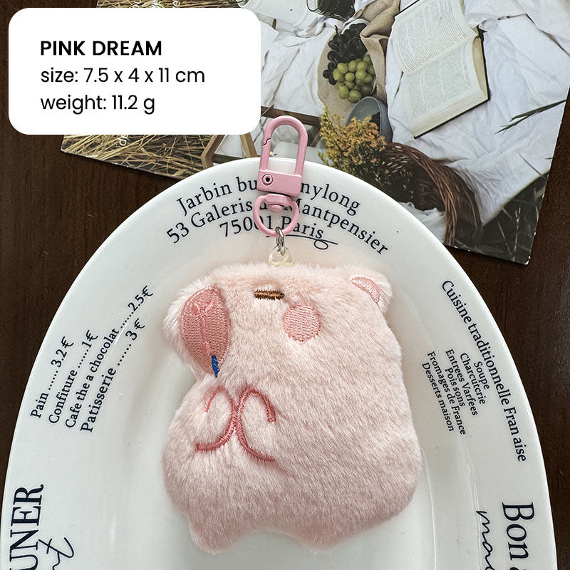 Ganci Boneka Mini Gantungan Kunci Plush Bag Charm Aksesoris Tas Hewan Capybara DCA2831