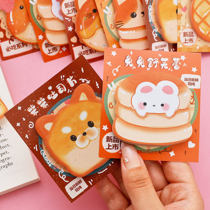 Sticky Notes 30 Lembar Hewan Roti Snack Capybara Lucu Catatan Tempel Aesthetic