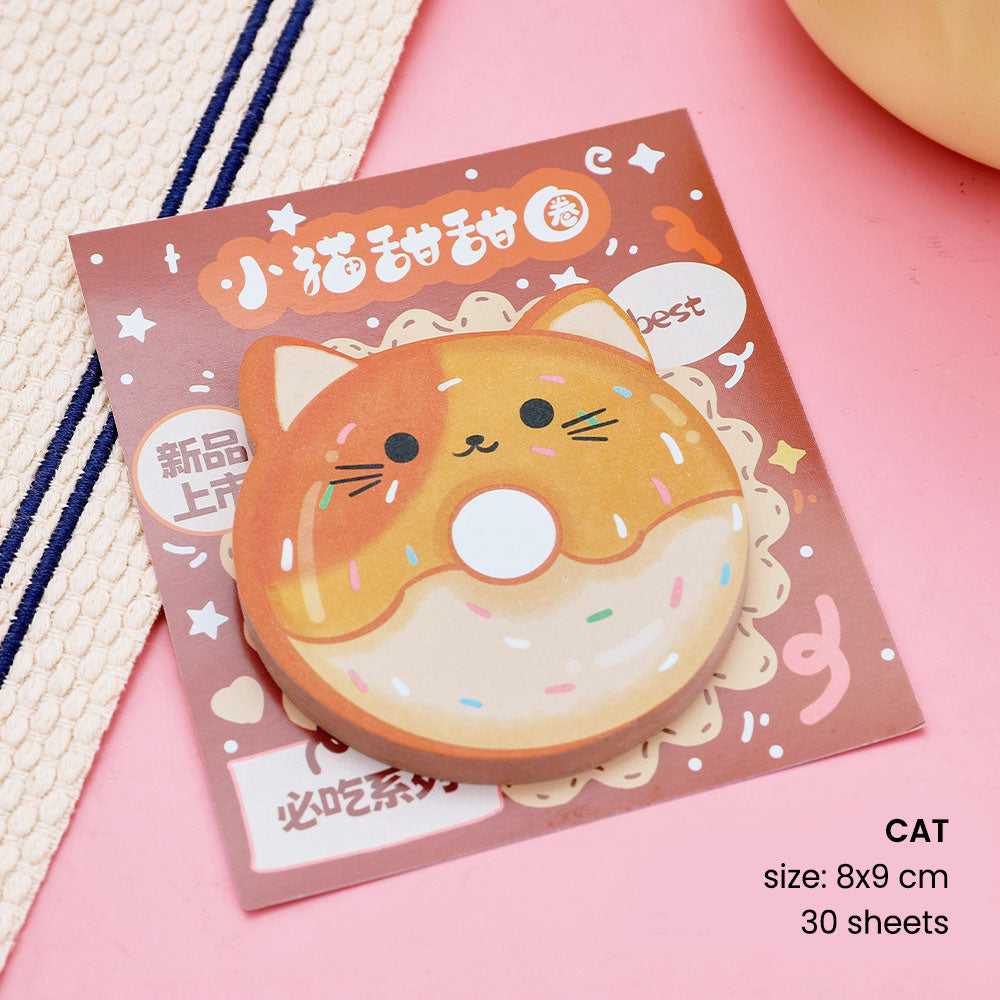Sticky Notes 30 Lembar Hewan Roti Snack Capybara Lucu Catatan Tempel Aesthetic