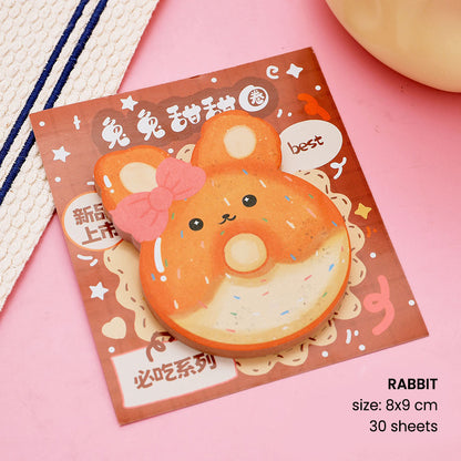 Sticky Notes 30 Lembar Hewan Roti Snack Capybara Lucu Catatan Tempel Aesthetic
