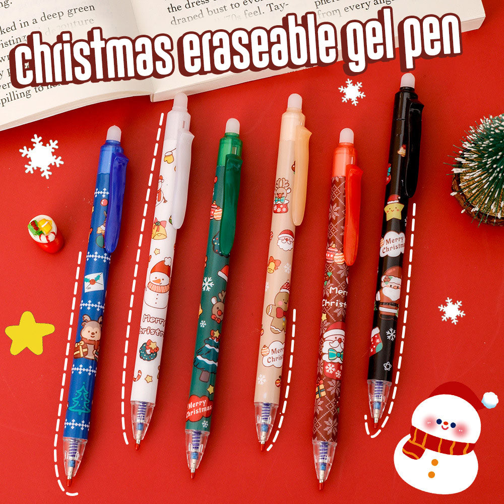 Pulpen Mekanik Natal Bolpoin Christmas Erasable Pen Souvenir Alat Tulis Stationery DCA2840
