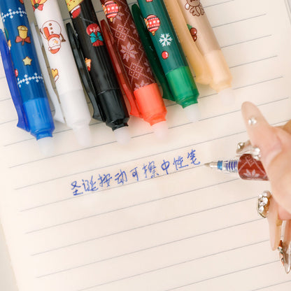 Pulpen Mekanik Natal Bolpoin Christmas Erasable Pen Souvenir Alat Tulis Stationery DCA2840