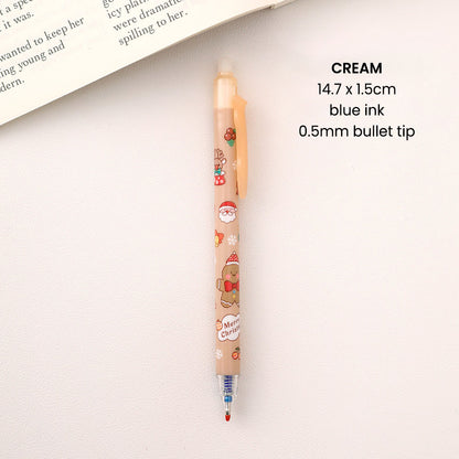 Pulpen Mekanik Natal Bolpoin Christmas Erasable Pen Souvenir Alat Tulis Stationery DCA2840