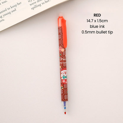Pulpen Mekanik Natal Bolpoin Christmas Erasable Pen Souvenir Alat Tulis Stationery DCA2840
