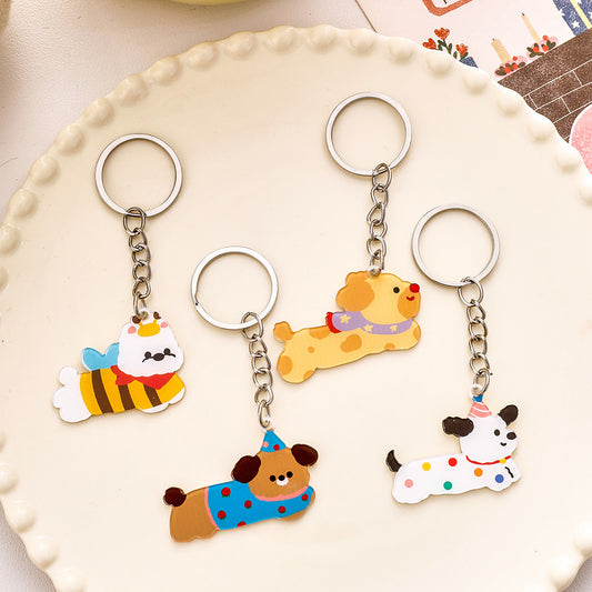 Gantungan Kunci Doggy Panjang Sosis Akrilik UV Print Keychain Acrylic Ganci DCA2862