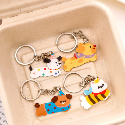 Gantungan Kunci Doggy Panjang Sosis Akrilik UV Print Keychain Acrylic Ganci DCA2862