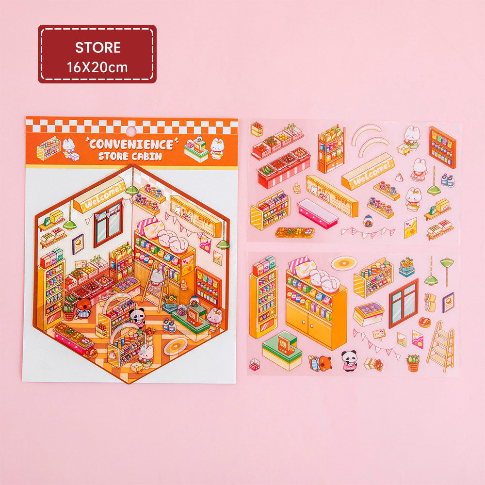 Sticker 3D Decorating Landscaping Creative Activity Mainan Anak Kreatif Stiker Lucu SS3D1