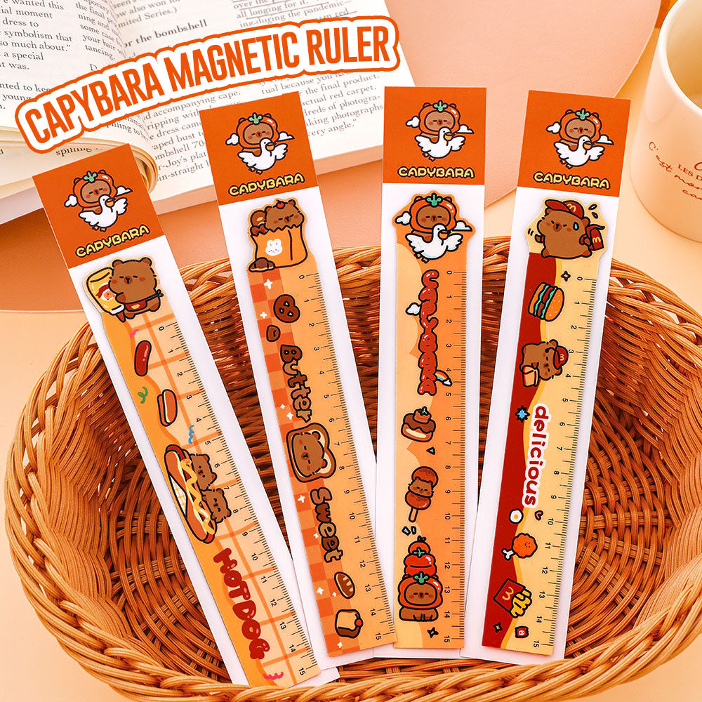 Penggaris Magnet Kartun Capybara 15cm Ruler Bookmark Cute Stationery DCA2915