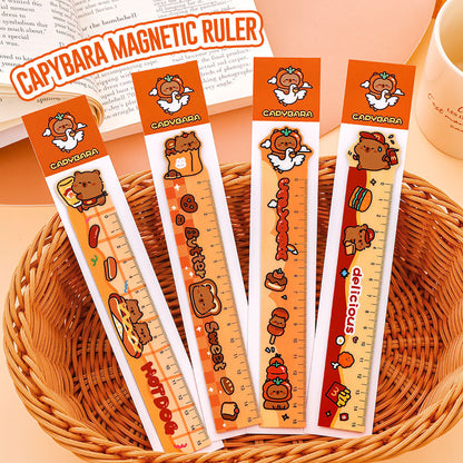 Penggaris Magnet Kartun Capybara 15cm Ruler Bookmark Cute Stationery DCA2915